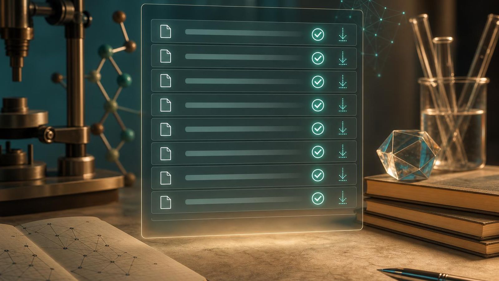 A neat tray of file icons and a small graph viewer panel