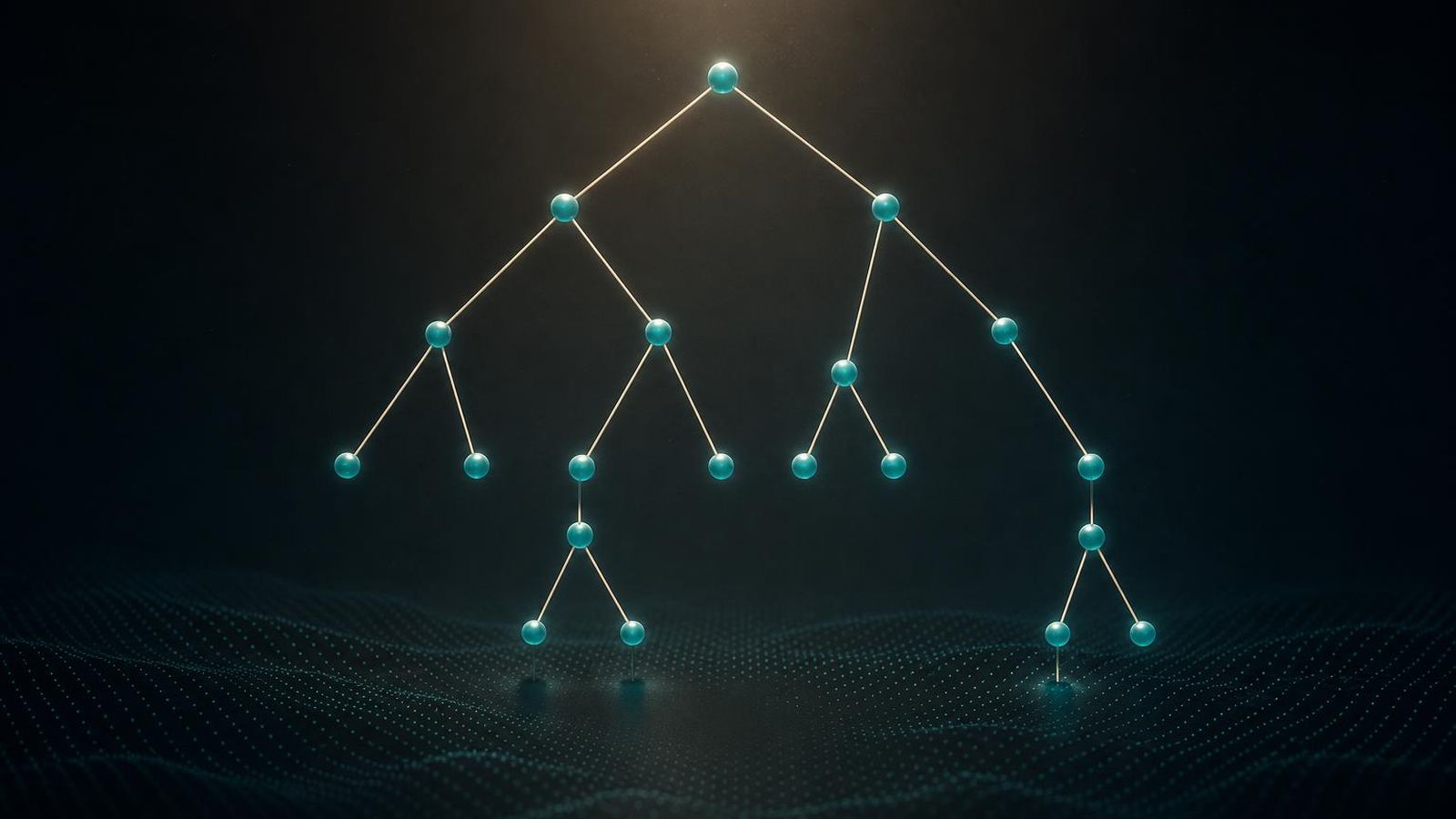 A graph viewer showing a random binary tree growing from a single root